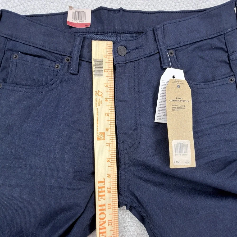 NWT Levis 569 Loose Straight Jeans Mens 30x34 Navy Garment Dyed Comfort Stretch